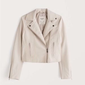 NWOT ABERCROMBIE & FITCH Vegan Leather Moto Jacket, XS
